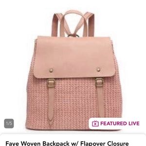 NWT Faye Woven Front Backpack with flap over closure, NWT